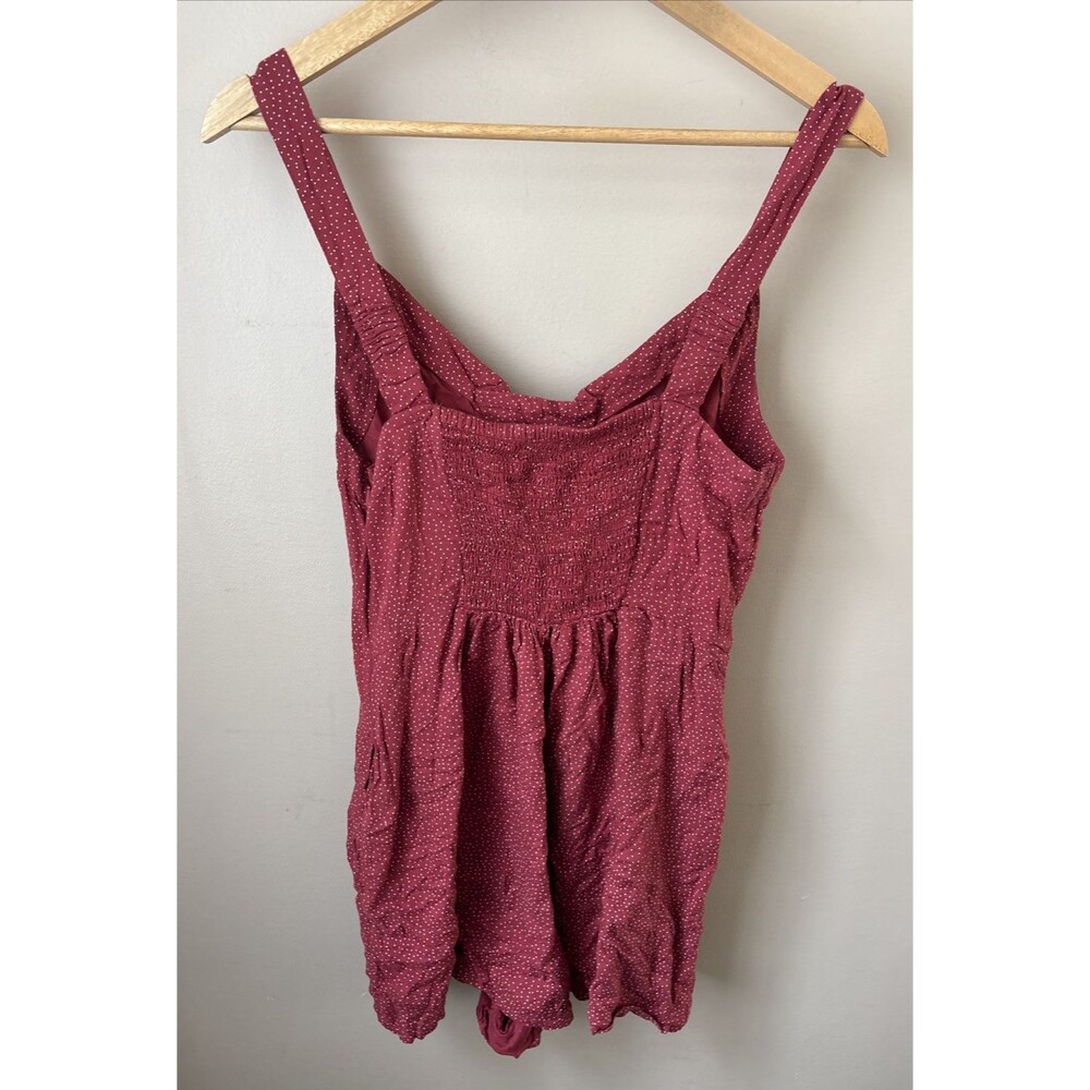 American Eagle Romper Womens S Red White Polka Dot Criss Cross Back - Picture 6 of 9